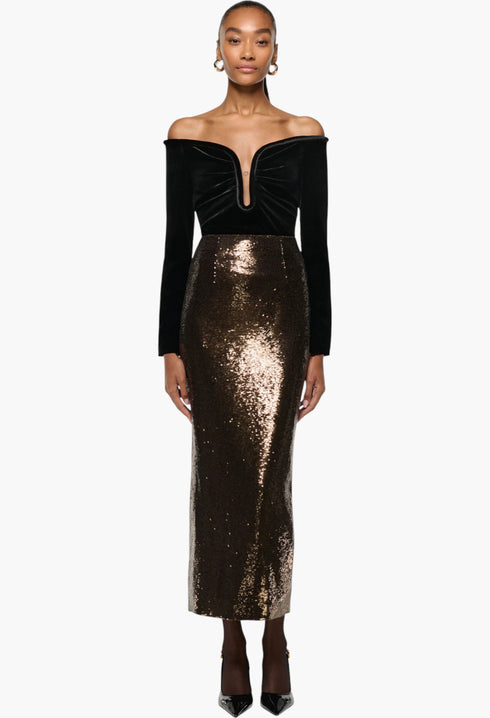 Sequin Column Skirt
